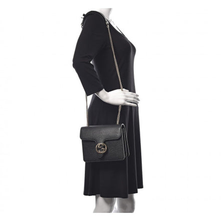 Gucci Black Icon GG Interlocking Small Crossbody Bag available at Queen Bee of Beverly Hills