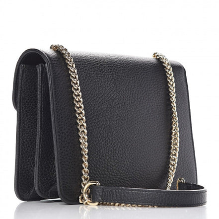 Gucci Black Icon GG Interlocking Small Crossbody Bag available at Queen Bee of Beverly Hills