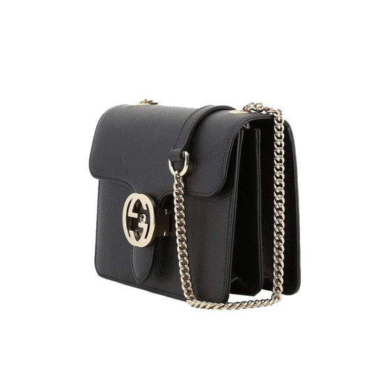 Gucci Black Icon GG Interlocking Small Crossbody Bag available at Queen Bee of Beverly Hills