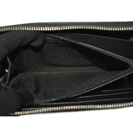 Gucci Black Leather Rainbow Blade Lightning Logo Long Wallet available at Queen Bee of Beverly Hills