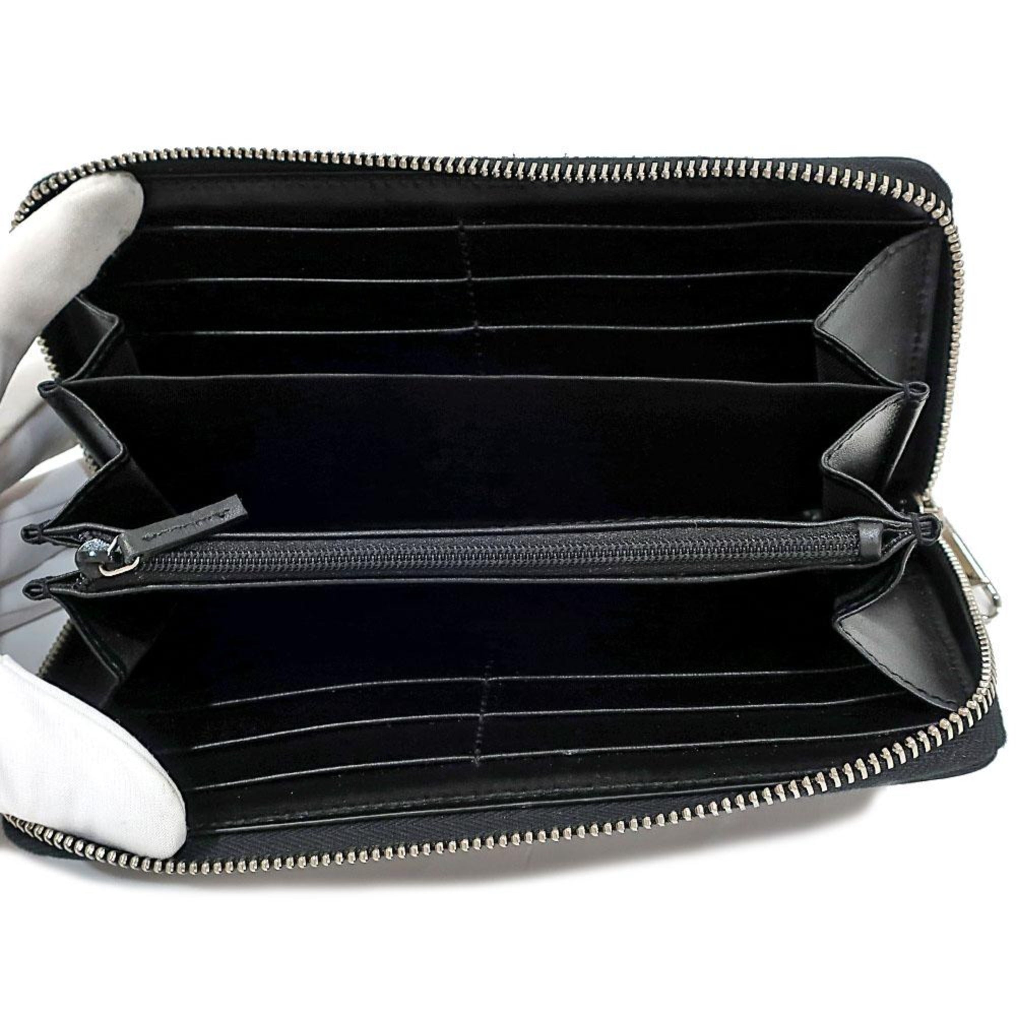 Gucci Black Leather Rainbow Blade Lightning Logo Long Wallet available at Queen Bee of Beverly Hills