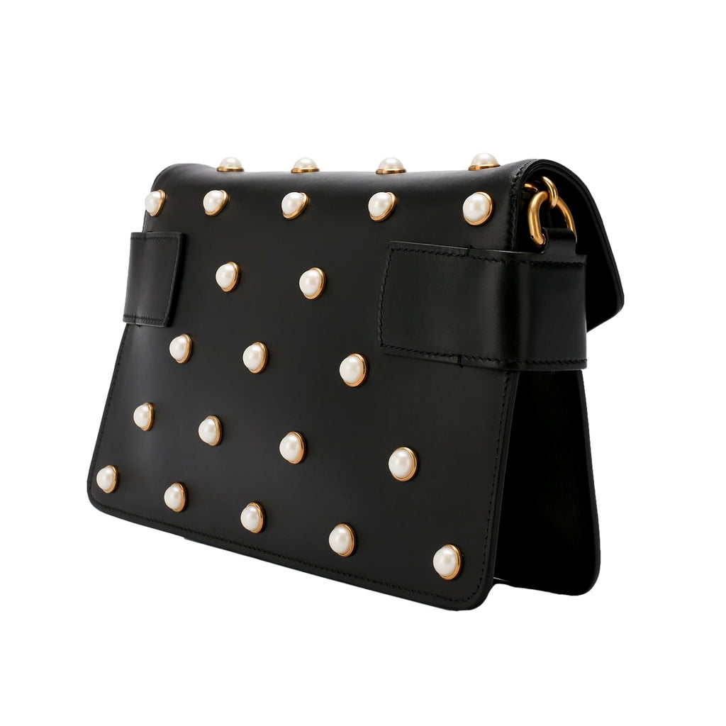 Gucci bee logo embellished bag  Gucci bee bag, Black gucci bag, Bags