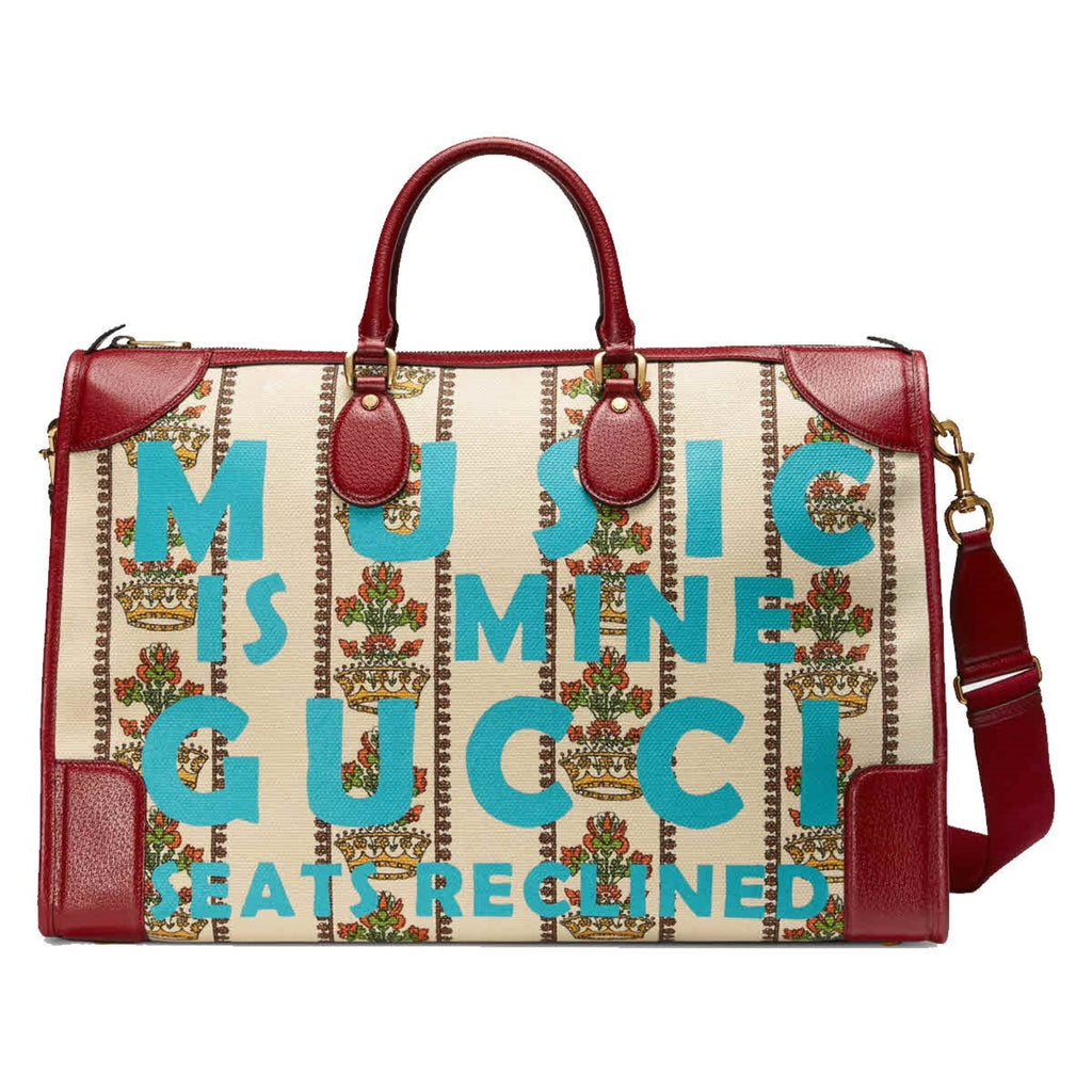 Gucci Centennial Music Is Mine Jacquard Leather Duffel Bag 676533 at_Queen_Bee_of_Beverly_Hills