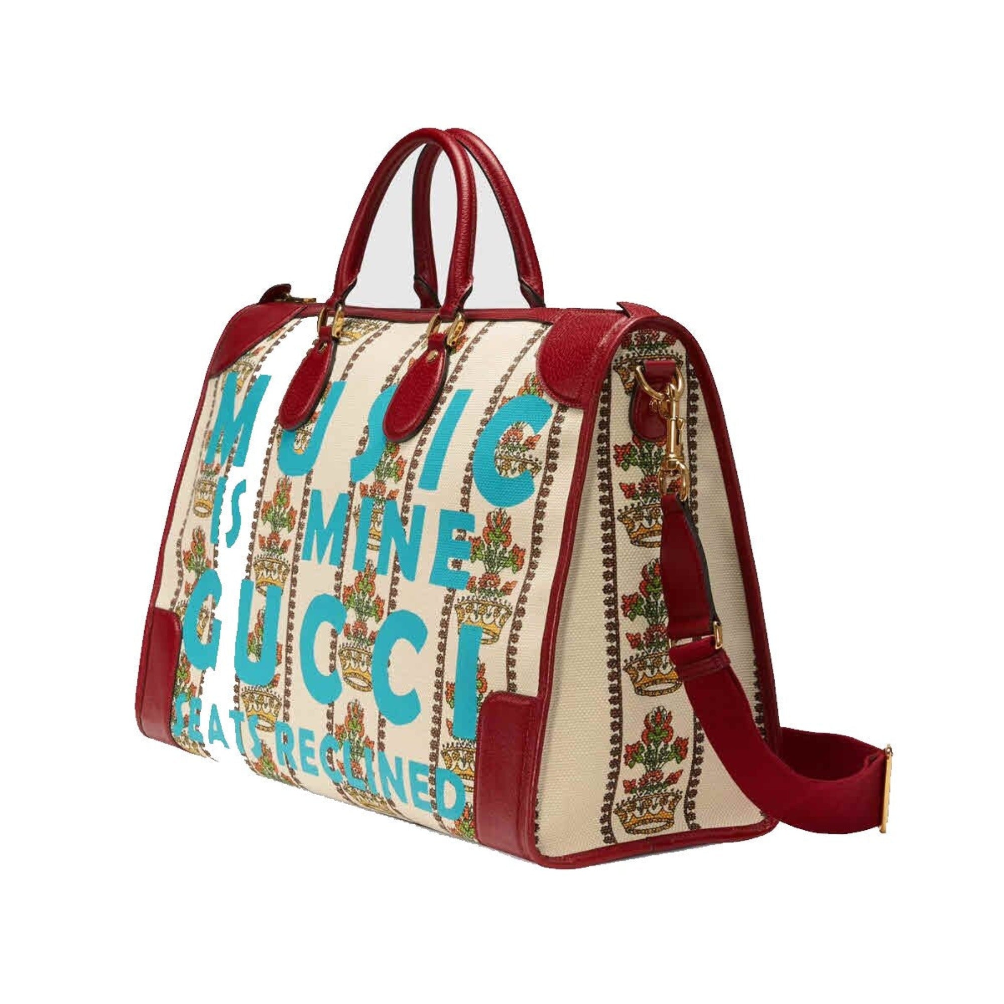 Gucci Centennial Music Is Mine Jacquard Leather Duffel Bag 676533 at_Queen_Bee_of_Beverly_Hills