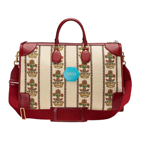 Gucci Centennial Music Is Mine Jacquard Leather Duffel Bag 676533 at_Queen_Bee_of_Beverly_Hills