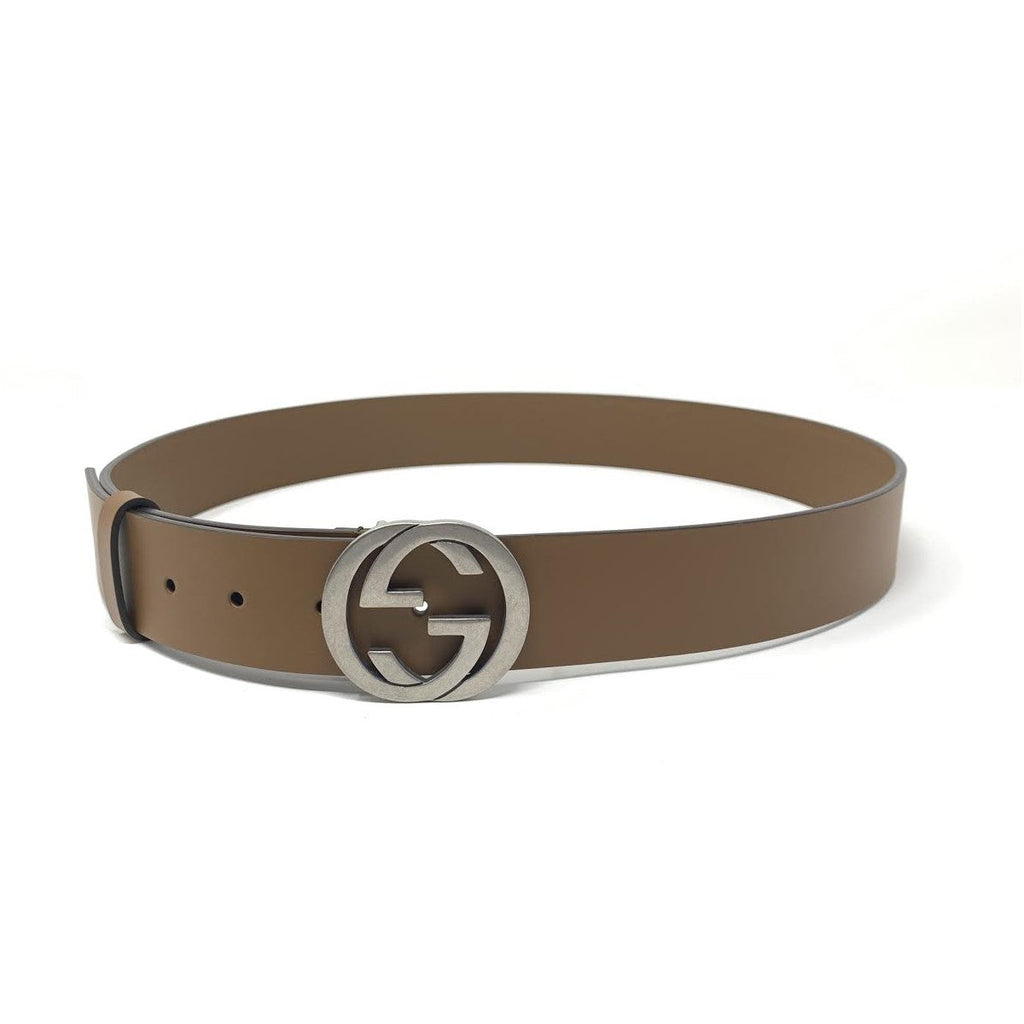 Gucci Cuir Brown Leather Interlocking GG Buckle 90/36 Belt 546386 at_Queen_Bee_of_Beverly_Hills