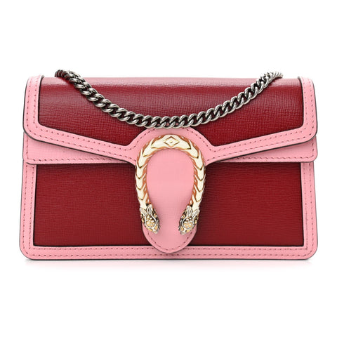 Gucci Dionysus Red Pink Calfskin Leather Super Mini Shoulder Bag 476432 at_Queen_Bee_of_Beverly_Hills