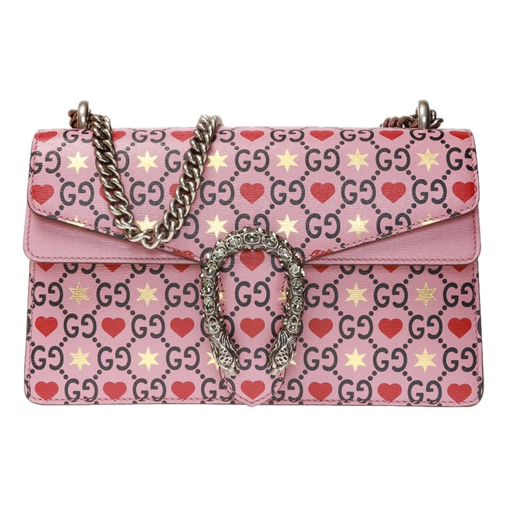 Pink Dionysus Shoulder Bag in GG Supreme Coated Canvas with