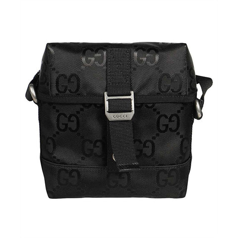 Gucci Econyl Nylon Monogram Off The Grid Messenger Bag Black 643858 at_Queen_Bee_of_Beverly_Hills