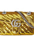 Gucci Flap Marmont GG Matelasse Gold Sequin Shoulder Bag available at Queen Bee of Beverly Hills