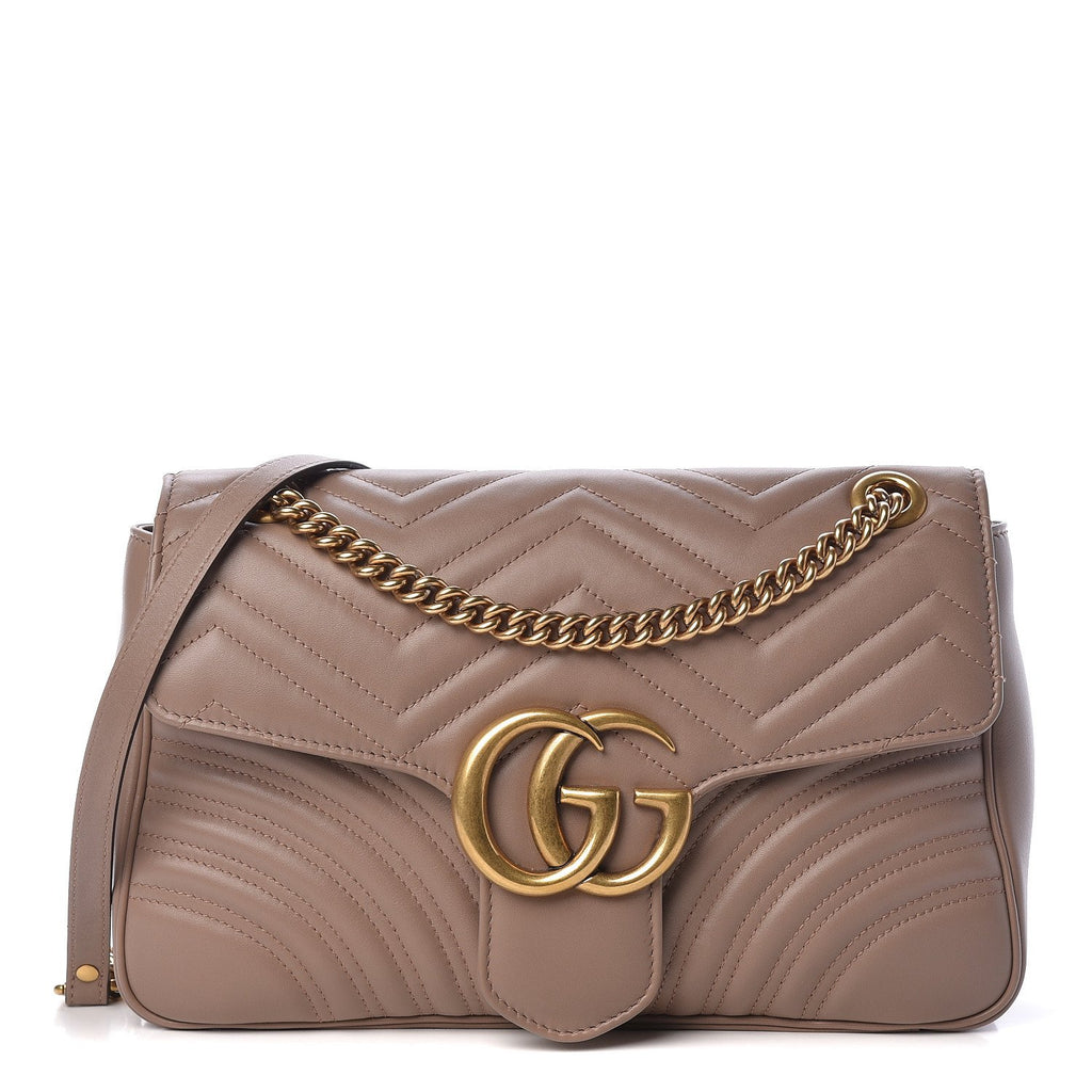 GUCCI GG Marmont Medium Canvas Crossbody Bag Beige 443496