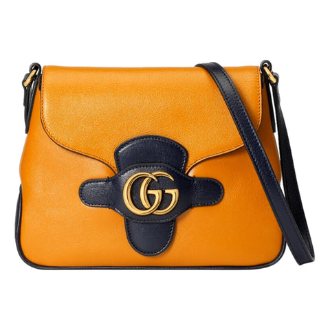 Gucci GG Burnt Orange Two-Tone Leather Shoulder Bag 648934 at_Queen_Bee_of_Beverly_Hills