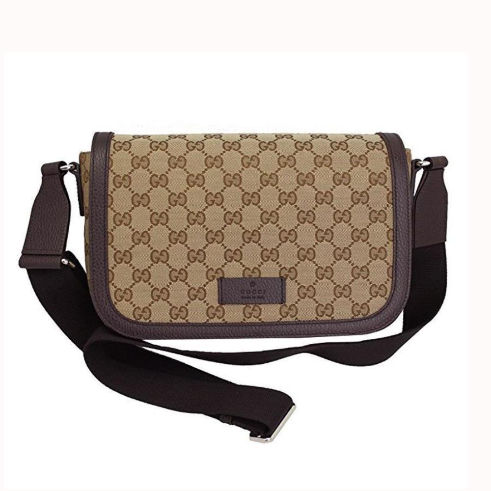 Gucci GG Canvas Cross Body Messenger Bag 449172 at_Queen_Bee_of_Beverly_Hills