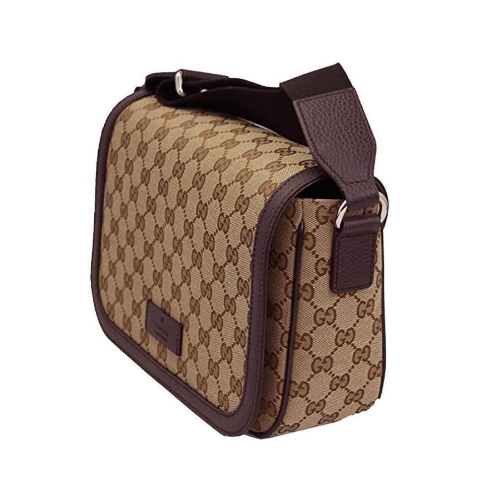 Gucci GG Canvas Cross Body Messenger Bag 449172 at_Queen_Bee_of_Beverly_Hills