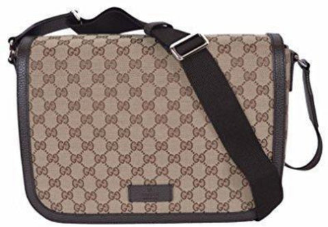 Gucci Gg Guccissima Large Canvas Crossbody 449171 Beige/Brown Messenger Bag Unisex at_Queen_Bee_of_Beverly_Hills
