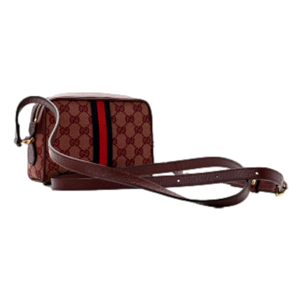 Gucci - New Ophidia Small Shoulder Burgundy GG Leather Crossbody