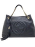 Gucci GG Pebbled Calfskin Medium Soho Gold Chain Shoulder Bag Black available at Queen Bee of Beverly Hills