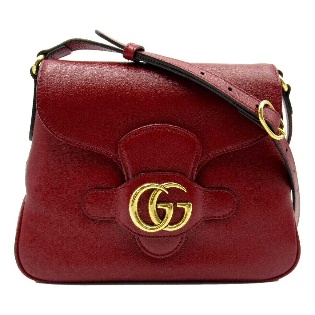 gucci gg red calf leather shoulder bag 648934