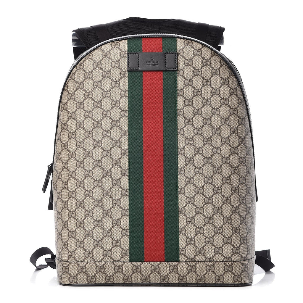 Gucci GG Supreme Backpack with Web Stripe 442722 – Queen Bee of