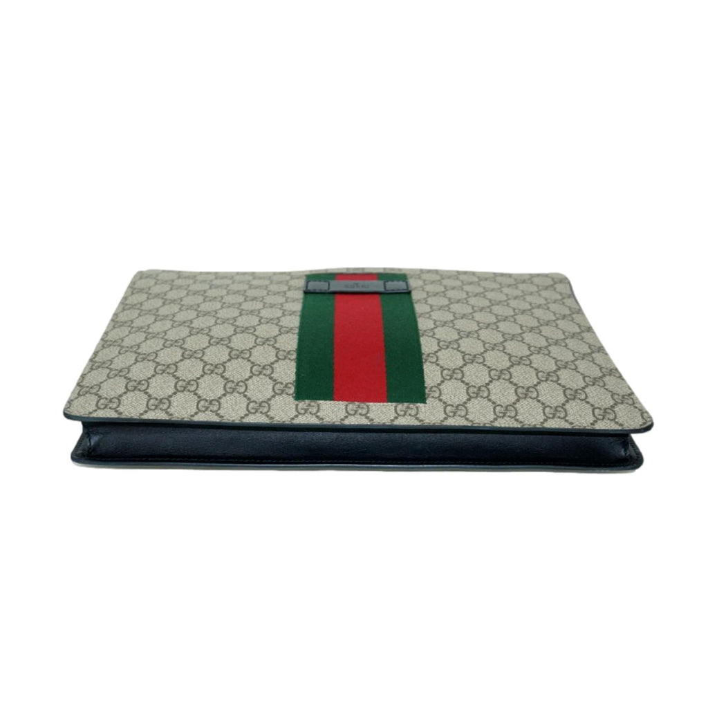 Gucci Gg Supreme Wallet In Beige,green