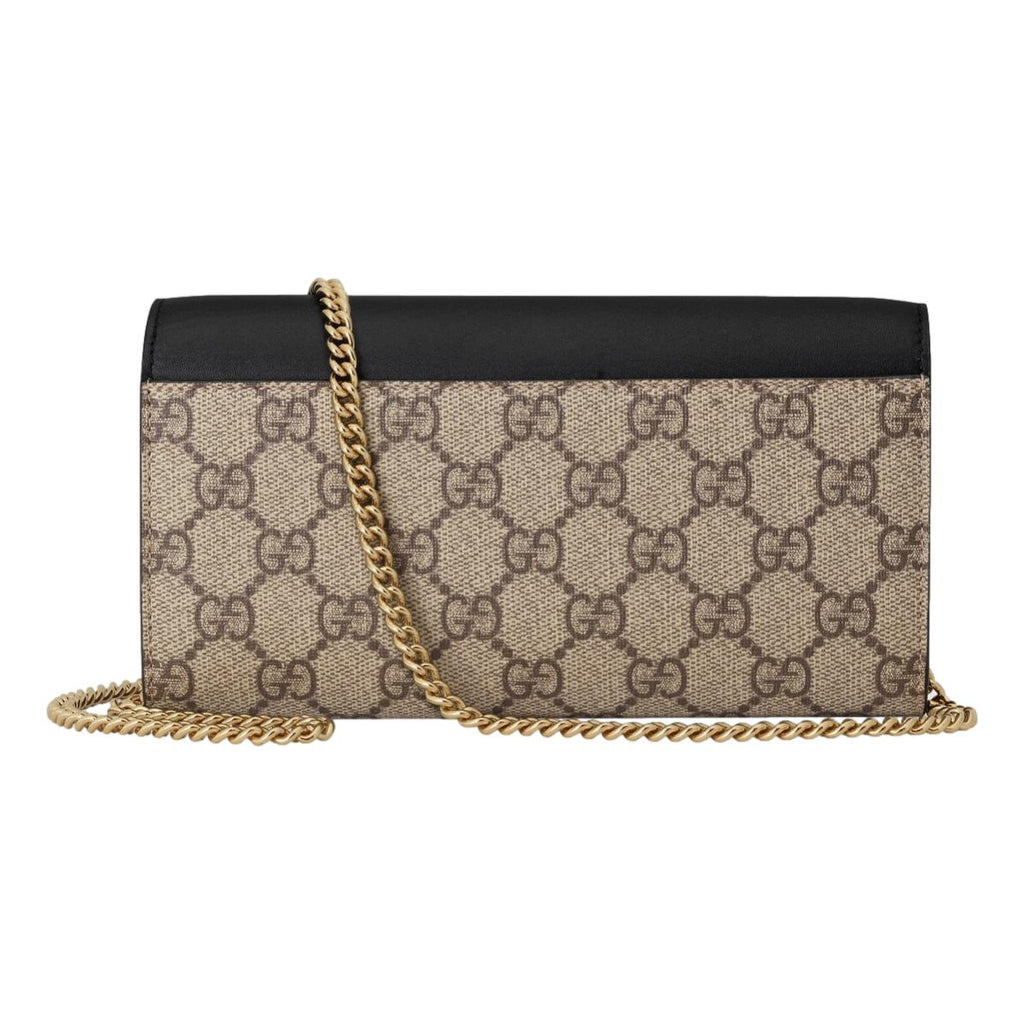 Gucci, Bags, Gucci Black Leather Monogram Double Gold Chain
