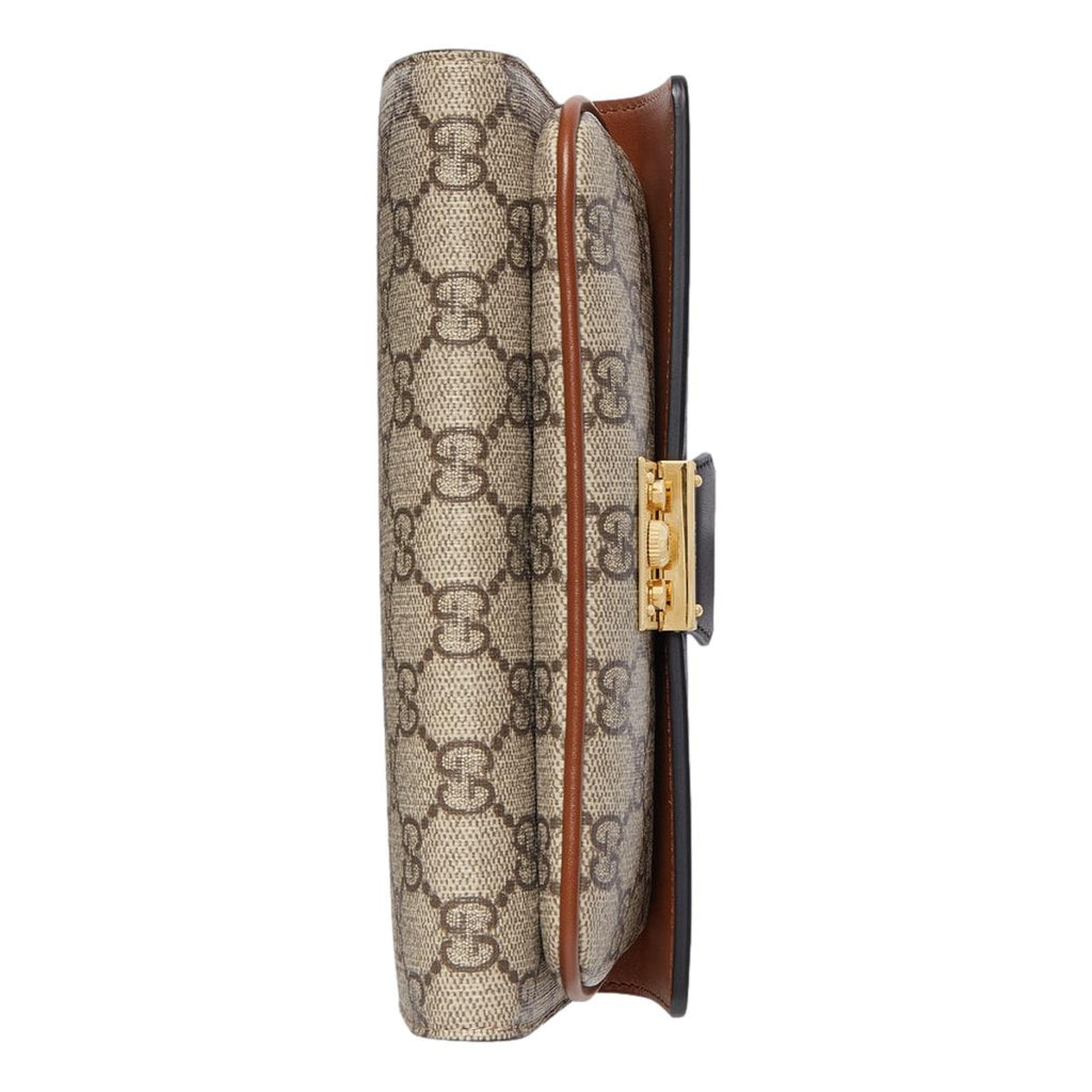 Gucci GG Supreme Monogram Black Padlock Continental Chain Wallet 65822 –  Queen Bee of Beverly Hills