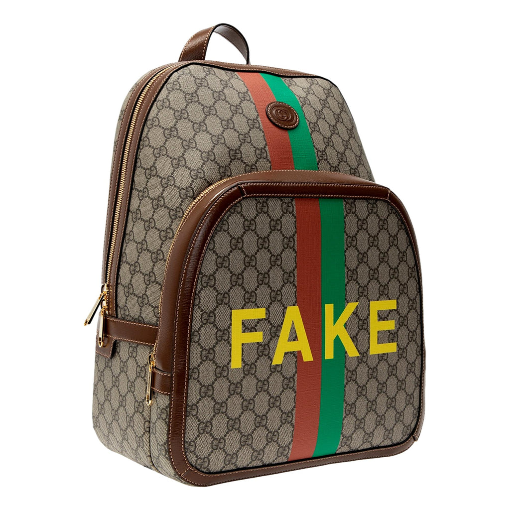 Gucci GG Supreme 'Not/Fake' Print Backpack 636654 at_Queen_Bee_of_Beverly_Hills