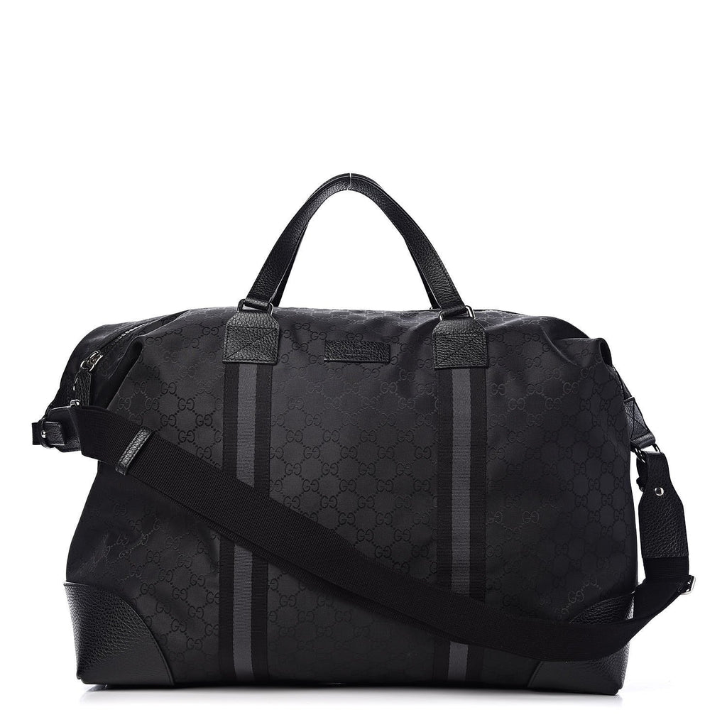 Gucci GG Web Nylon Monogram XL Duffle Bag Black 449180