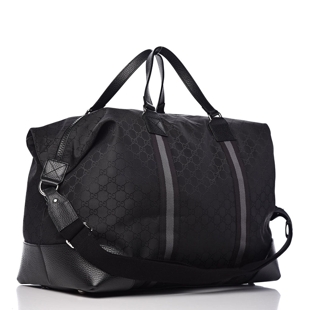 Gucci GG Web Nylon Monogram XL Duffle Bag Black 449180