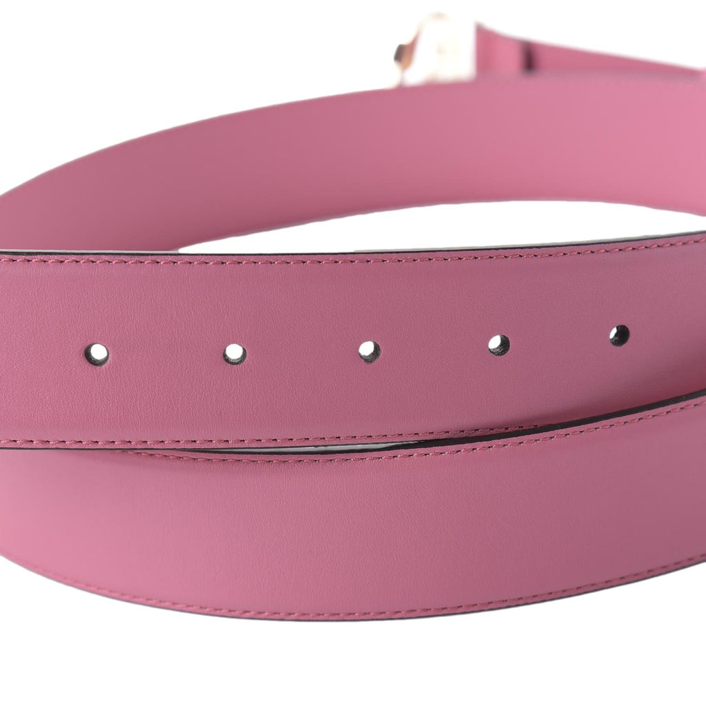 Gucci Glossy Pink Calfskin Leather Interlocking G Buckle Belt 546386 90/36 at_Queen_Bee_of_Beverly_Hills