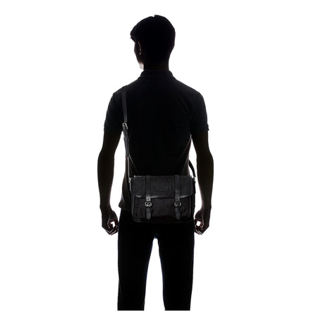 Gucci Guccissima Monogram Nylon Leather Double Buckle Messenger Bag available at Queen Bee of Beverly Hills