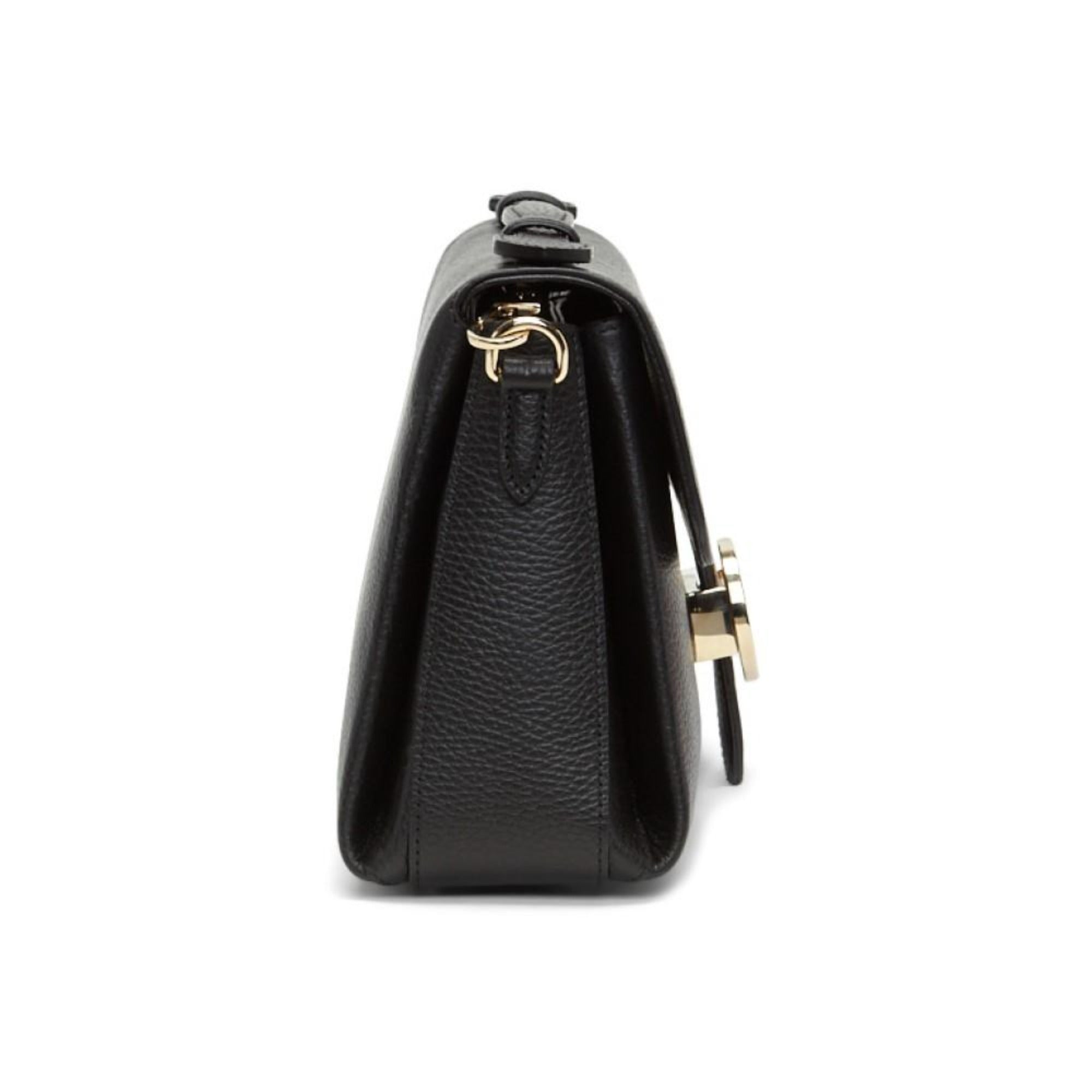 Gucci Interlocking G Black Calf Leather Chain Crossbody Bag available at Queen Bee of Beverly Hills