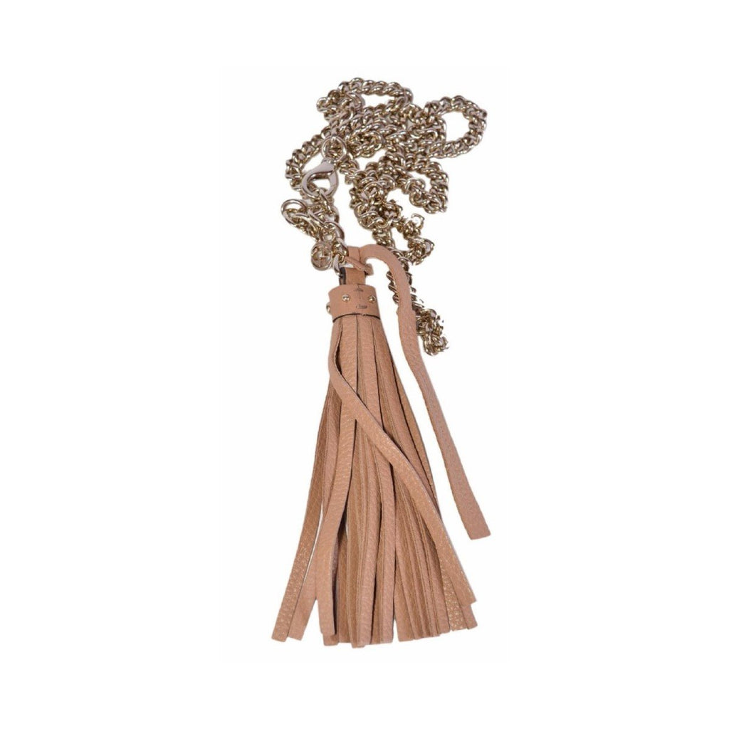 Gucci Leather Tassel GG Gold Chain Camelia Beige Belt Size (34) 388992 at_Queen_Bee_of_Beverly_Hills