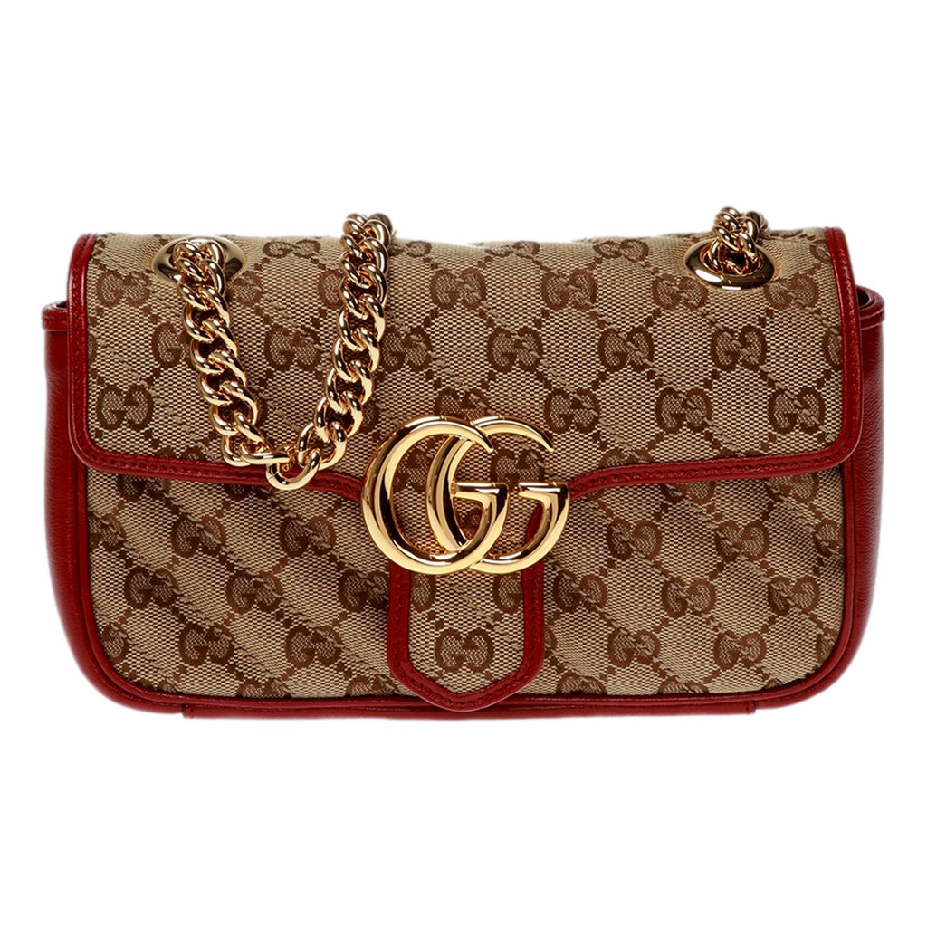 Gucci Beige GG Monogram Canvas Bee Web Camera Bag Gold Hardware (Very Good)