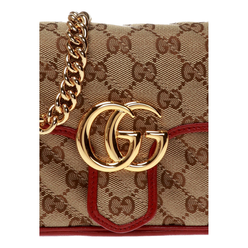 Gucci Marmont Beige Printed Canvas Red Leather Trim Shoulder Bag 44349 –  Queen Bee of Beverly Hills