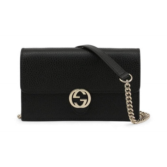 Gucci Marmont Black Dollar Calfskin Leather Interlocking GG Bag available at Queen Bee of Beverly Hills