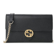 Gucci Marmont Black Dollar Calfskin Leather Interlocking GG Bag available at Queen Bee of Beverly Hills