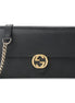 Gucci Marmont Black Dollar Calfskin Leather Interlocking GG Bag available at Queen Bee of Beverly Hills