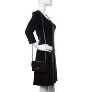 Gucci Marmont Black Dollar Calfskin Leather Interlocking GG Bag available at Queen Bee of Beverly Hills