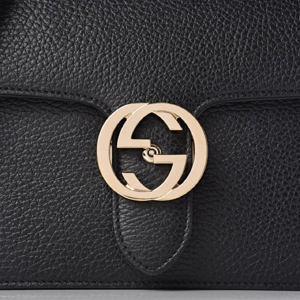 Gucci GG Interlocking Pebbled Leather Crossbody Bag