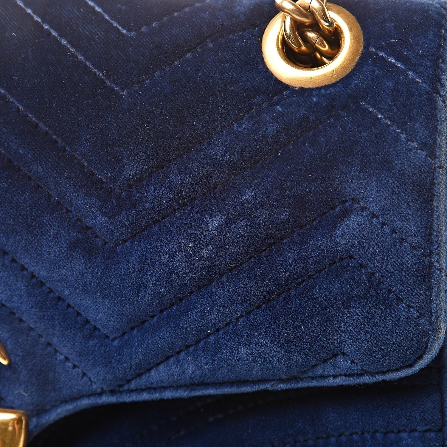 Gucci Marmont Cobalt Blue Velvet Matelasse Shoulder Bag 446744 at_Queen_Bee_of_Beverly_Hills