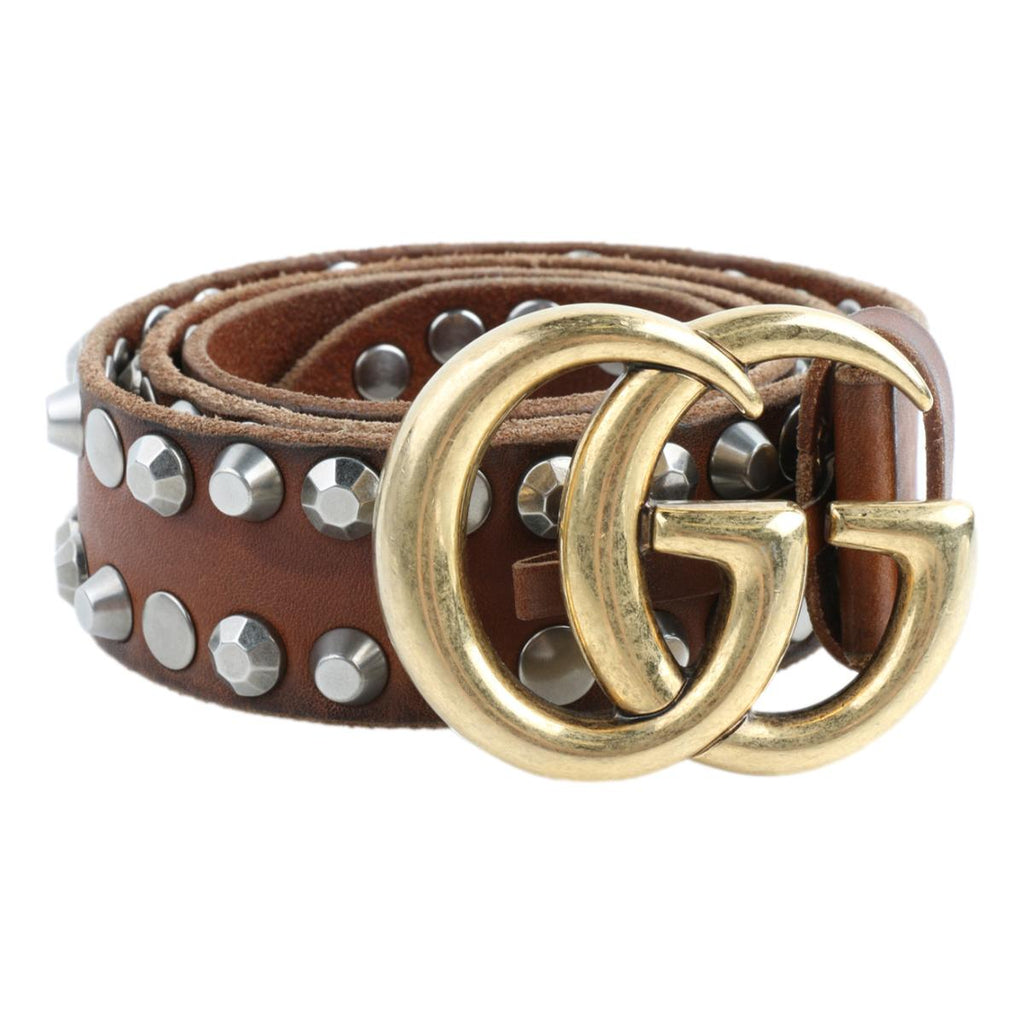 Gucci Marmont GG Brown Studded Belt 105/42 405624 at_Queen_Bee_of_Beverly_Hills