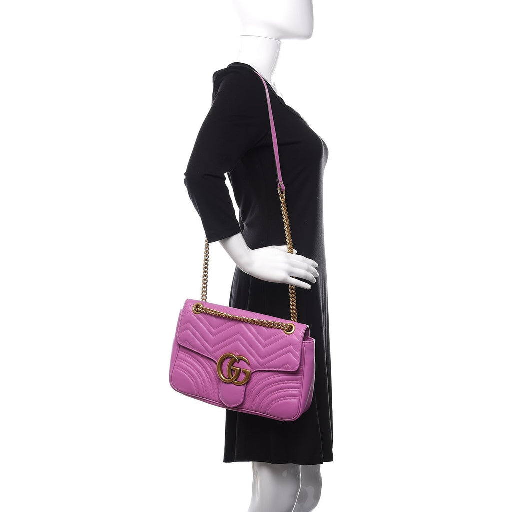 GUCCI GG Marmont Velvet Medium Shoulder Bag Purple 443496-US
