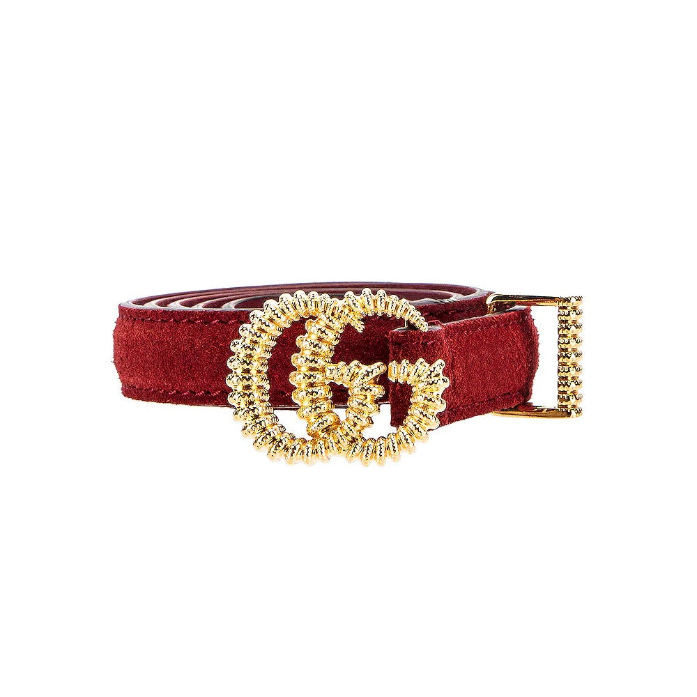 Gucci Red Leather Torchon Chain GG Buckle Belt 95CM Gucci