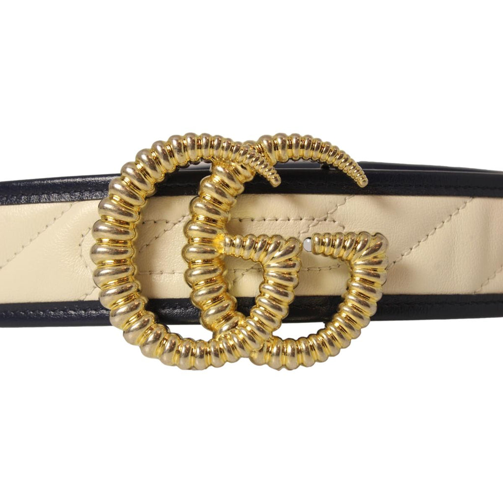 Gucci Marmont Torchon GG White Leather Size 90/36 576202 at_Queen_Bee_of_Beverly_Hills