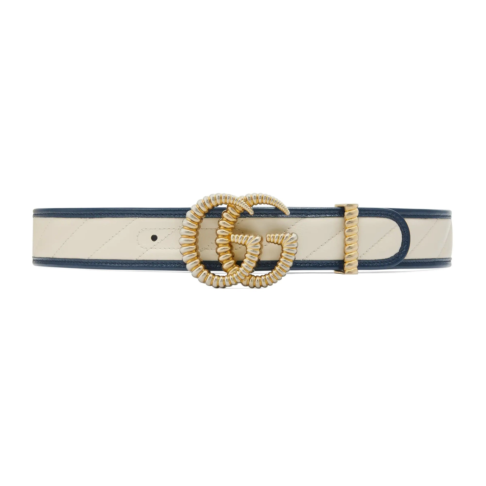 Gucci Marmont Torchon GG White Leather Belt Size 90 36 576202 Queen Bee of Beverly Hills