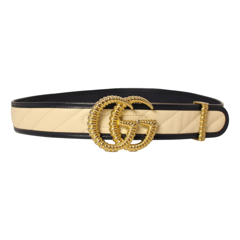 Gucci Interlocking G Leather Belt Navy Blue Size 90/36