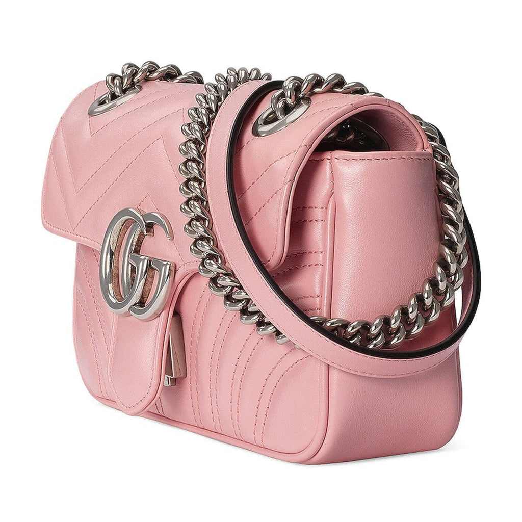 Gucci GG Marmont Shoulder Bag Matelasse Mini Light Pink in