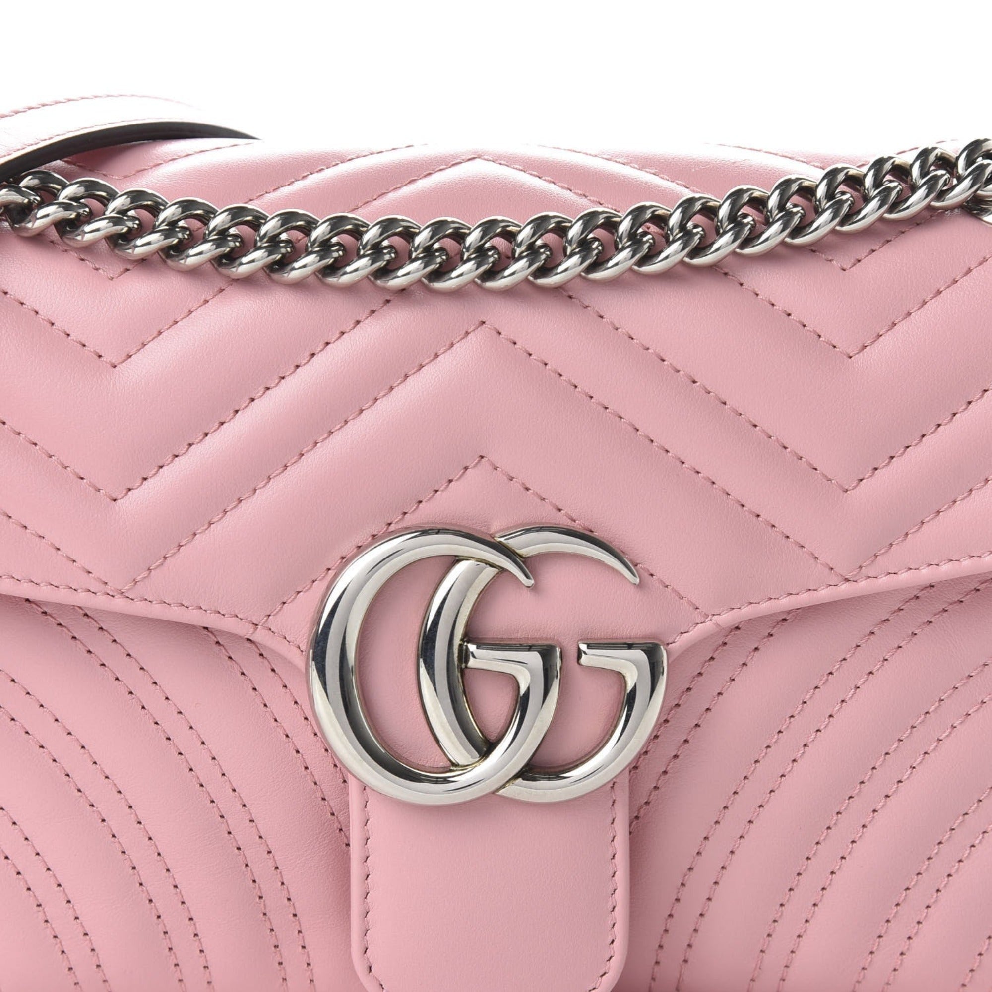 Gucci Marmont Wild Rose Leather Matelasse Mini Shoulder Bag 446744 at_Queen_Bee_of_Beverly_Hills