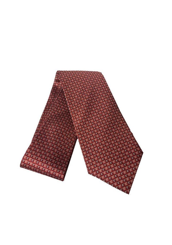Gucci Men's Geometric Red Orange Silk Necktie 349407 at_Queen_Bee_of_Beverly_Hills